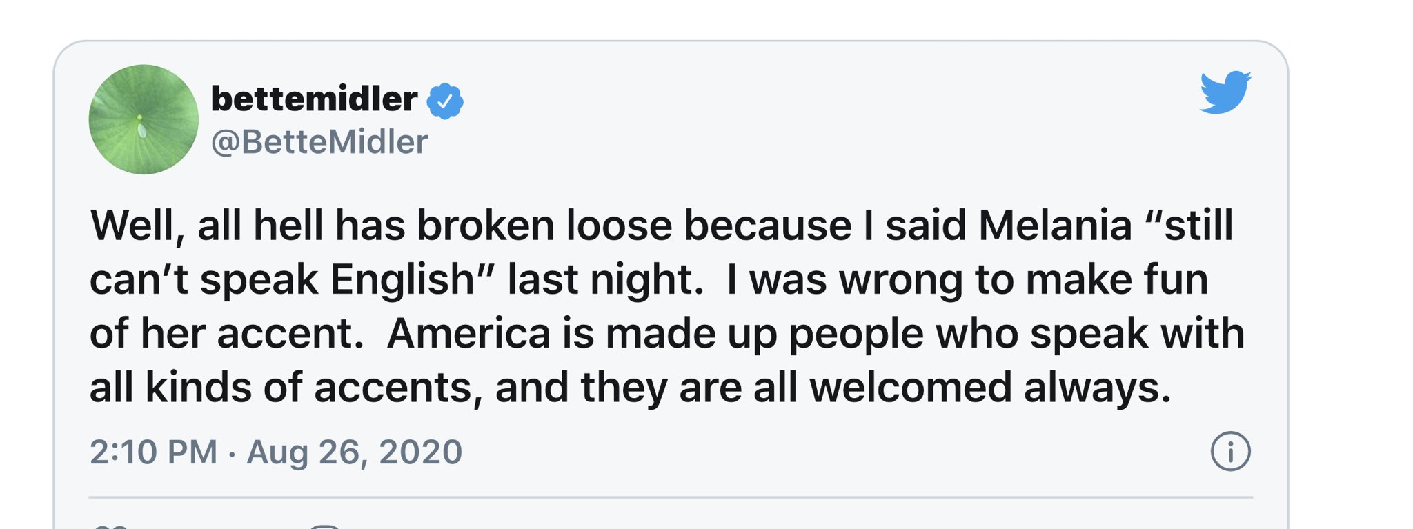 Greta Van Susteren As An Aside Note To Bettemidler Melania Can Also Speak About 5 Languages I Can Only Speak One How Many Can You Speak T Co kmzyhca1 Twitter