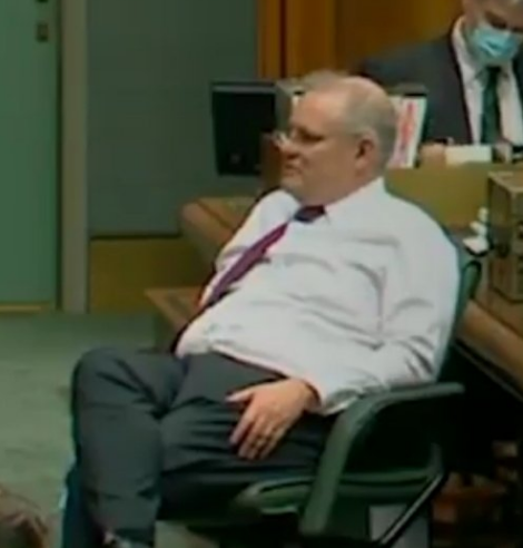 ItsBouquet's tweet photo. Never takes responsibility ... turns his back in parliament.

Slovenly, incompetent and discourteous.

What a guy! https://t.co/pK5WbfgddC