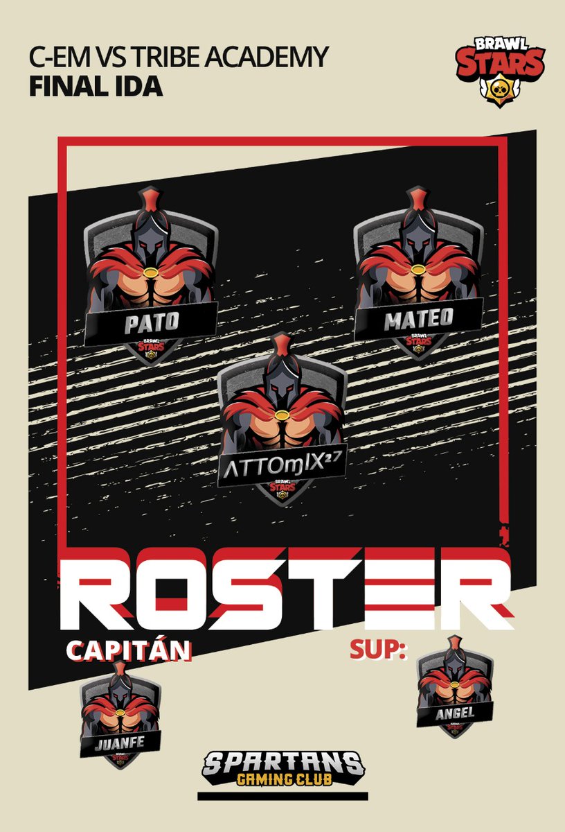 Nuestra formación de espartanos será así: 

🗣️ @JuanFeBS_ 
⚔️ @patoskiwi
⚔️ <a href="/attomix27/">Attomix27</a>
⚔️ @MateoBustamantM 
⚔️ @DarkGamesYT_10

#GoSG