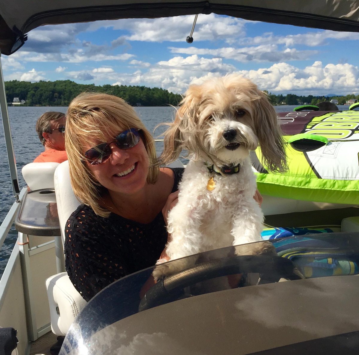 Have to admit that I am a cat lover - but on #NationalDogDay I have to share this little guy.  We have matching hair and he loves to drive the boat!
#weekendwitholiver