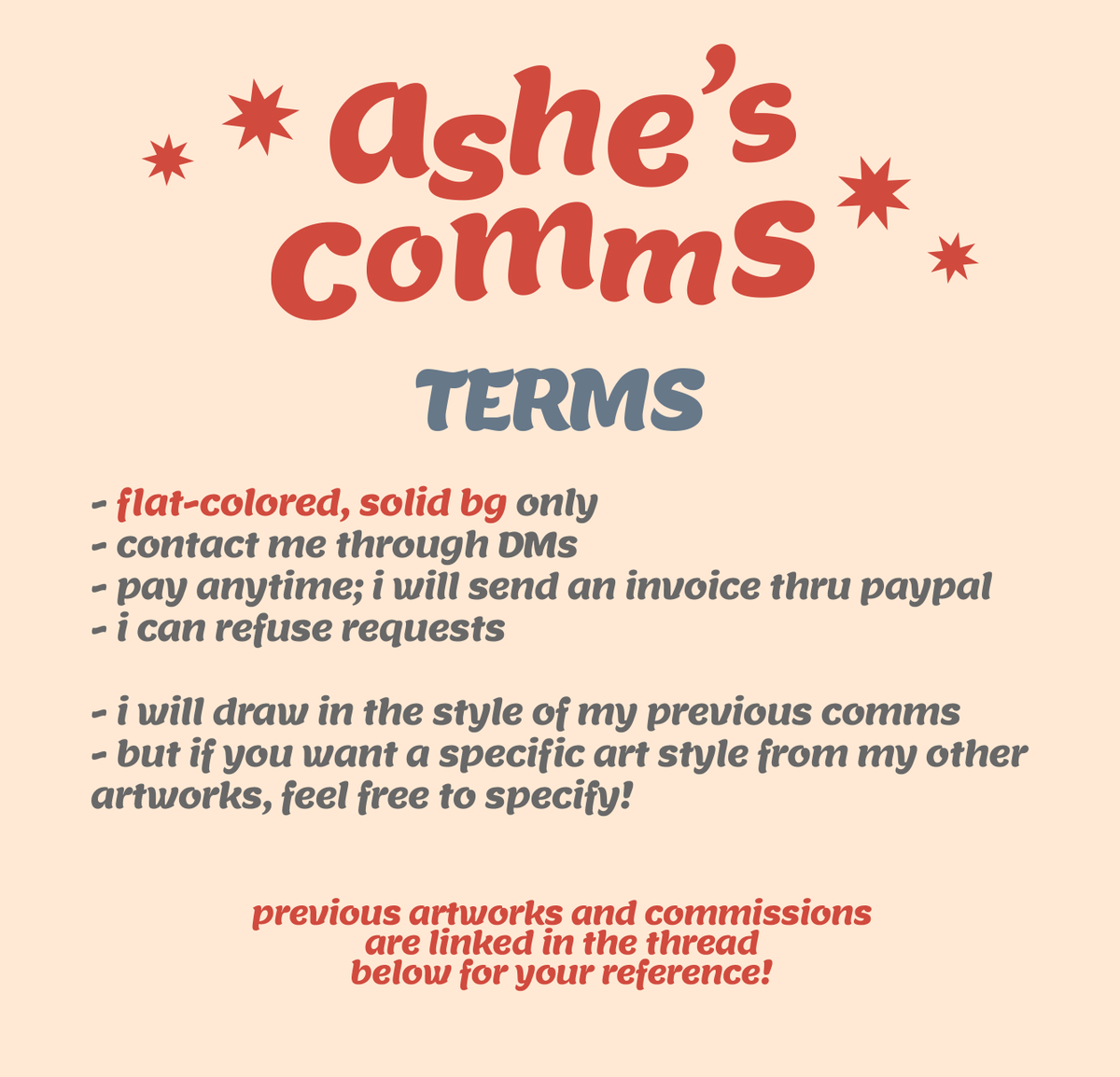[PLS RT] hellooo. im opening commissions! please dm me if you're interested!