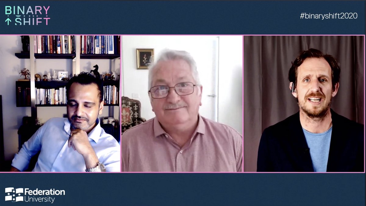 binaryshiftconf's tweet image. Thank you to our partners @FedUniAustralia and @GippsTech for bringing Dr. Michael Hewitt-Gleeson 
@hewi to our large online audience. It&apos;s been a fantastic Virtual Conference! Make sure you sign up to receive our news #BinaryShift2020 #LateralThinking  binaryshift.io