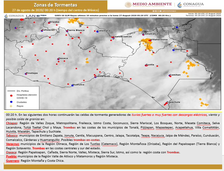 conagua_clima's tweet photo. #Tormentas en #Chiapas, #Tabasco, #Veracruz y #Oaxaca https://t.co/FGjXUONvcO