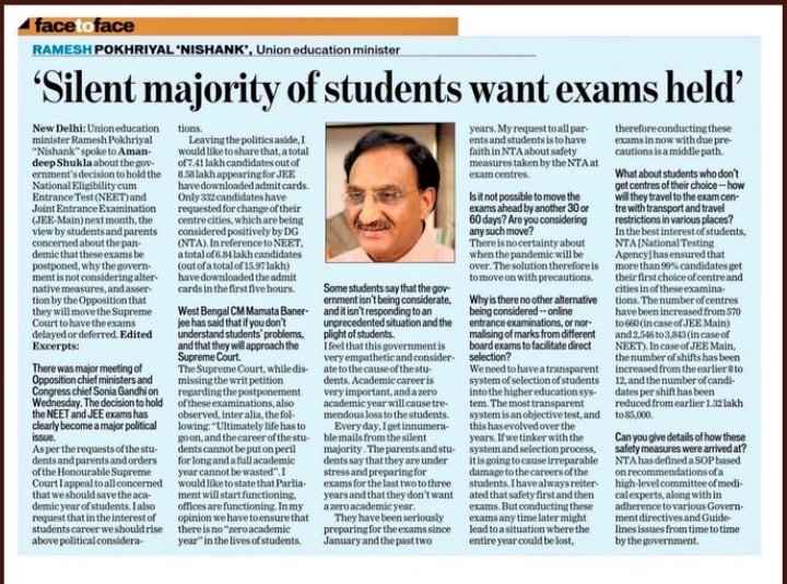 Shubham62361546's tweet photo. #AntiStudentNarendraModi

Okay That's Your opinion 
Then talk to @DG_NTA 
To make A poll And And send The Link Via Application Form 

Lets See The Truth how many students want postponment.

ITS MY CHALLENGE CAN U DO?
@DrRPNishank @narendramodi @Swamy39 @AmitShah @sudhirchaudhary https://t.co/puLa6GsBAG
