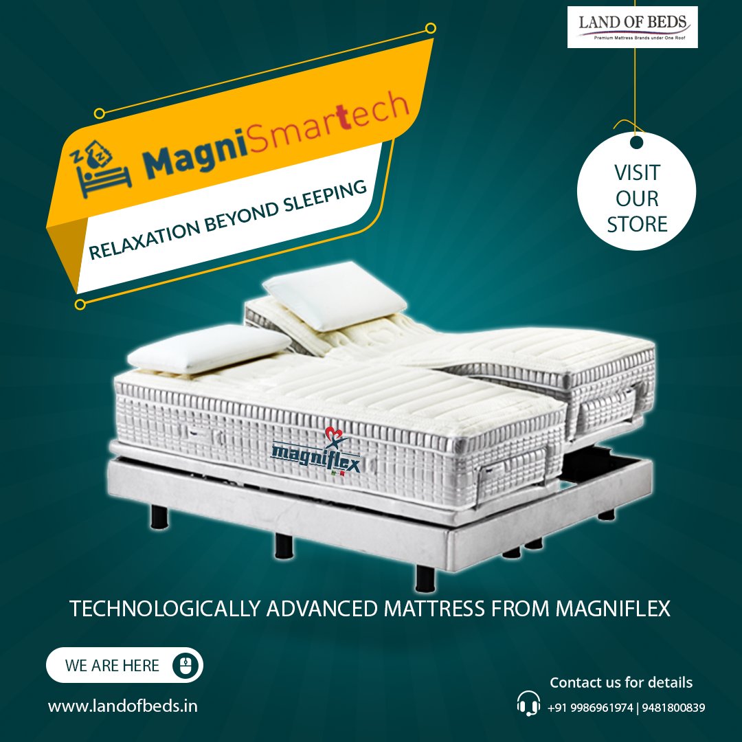 MAGNISMARTECH FROM #MAGNIFLEX

The revolution of well-being, by Magniflex: the bed system that analyzes your sleeping habits and offers suggestions to improve your sleep and in turn, your life.
☎ Call us @ +91 9986961974 | +91 9481800839
#Magniflexmattress #Landofbeds
