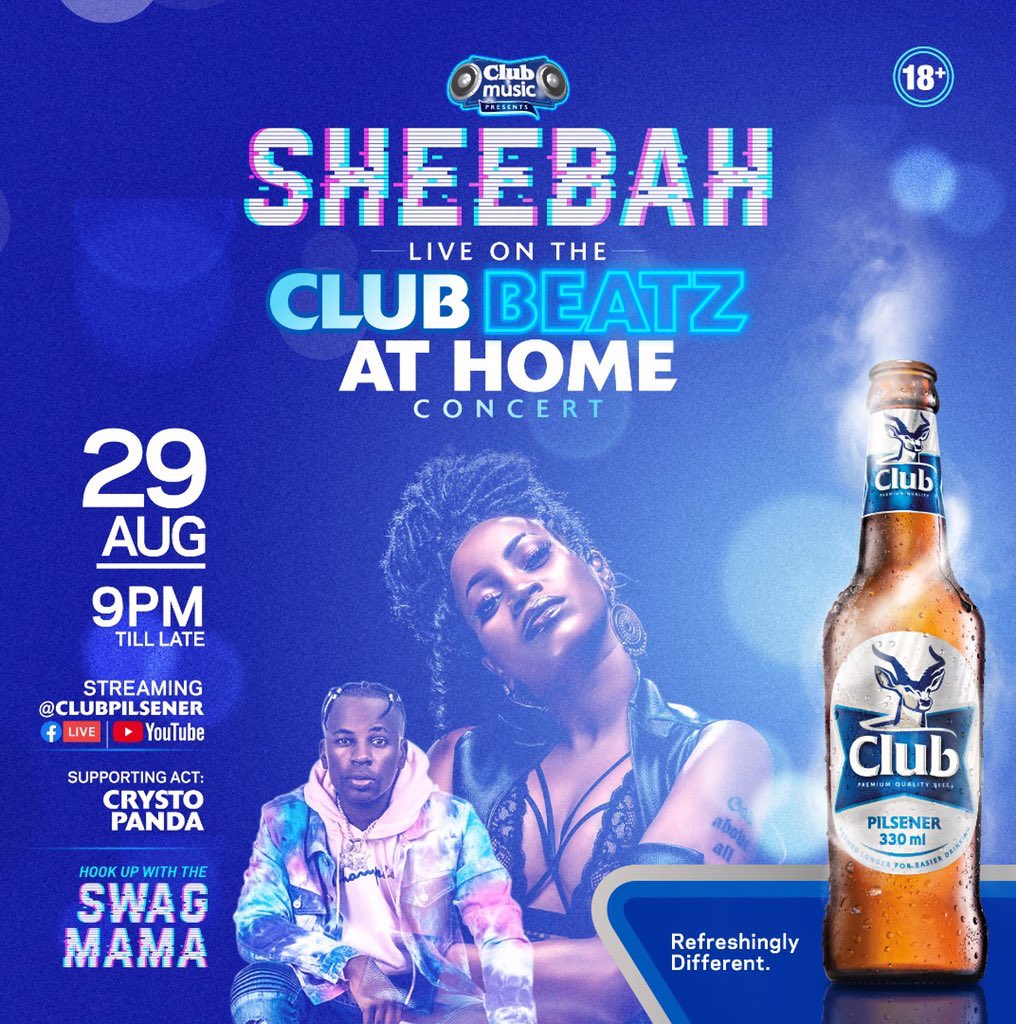 Ebiluma abayaye bibino. Sheebah and Crysto panda will blow you away this sat. You are going to be refreshed with #ClubBeatzatHome