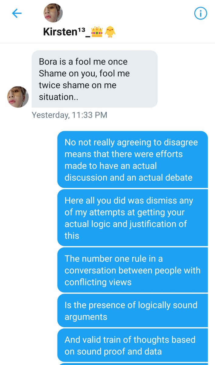 But this time I made sure to call them out on it and the first thing they did was pull out the agree to disagree thing  ive seen this so many times when people know they are losing an argument or dont have an argument they go straight for agree to disagree+