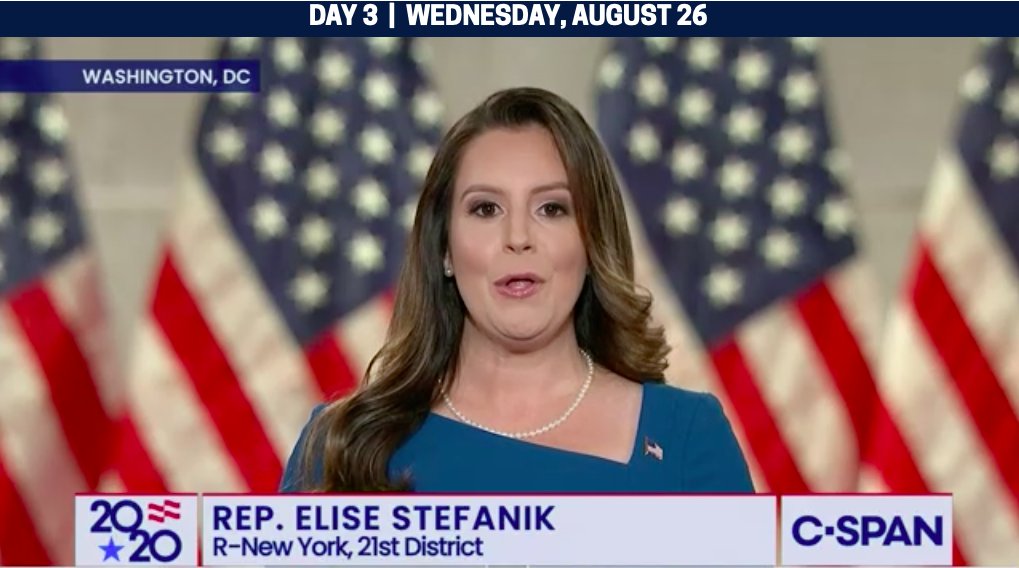 Youngest Republican woman elected to Congress in history speaking now.  @EliseStefanik. Says impeachment was an attack not just on POTUS but the American people.