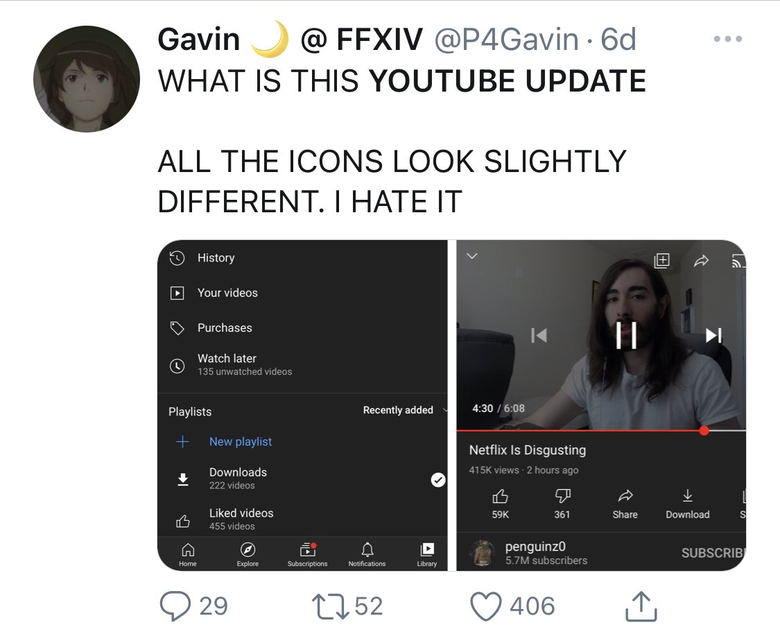 YouTube went from fill icons to stroke icons and it’s messing with people. Which do you prefer?