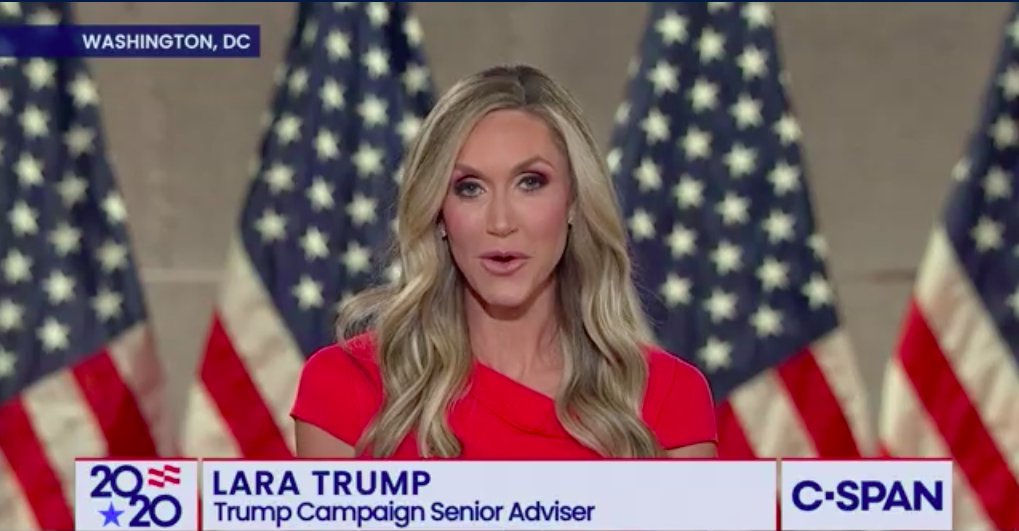 "Any preconceived notion I had of this family disappeared immediately." Lara Trump on meeting her husband and his family.