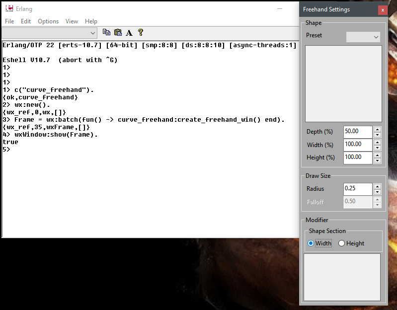MicheusVieira's tweet photo. Create window using #wx without a visual tool isn't a nice task. There is a project #wxFormBuilder (RAD tool for #wxWidgets GUI design) WIP which can help with that.
Because I need to prototype one window for my #wings3D plugin I got back to work in add #wxErlang support to it. https://t.co/ONOwhAJ7mJ