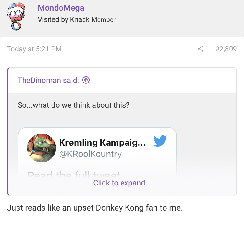 Hi ResetEra! Since you're all reading this, I hope that next time a Donkey Kong game is revealed, you won't go—pardon the pun—"apeshit" like you did over Tropical Freeze. You'll be pleased know that the franchise has a bright future, unbeknownst to your beloved insiders.