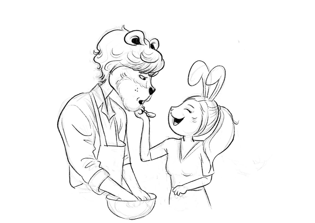 cubistcake's tweet image. soup tasting: somehow i really liked how this turned out. domestic feels!!! #illustration #procreate #labit