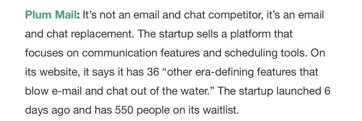 First up,  @plummail. Look, this is a lot of words that I can condense into a short sentence: "Slack but it doesn't savage your RAM." Go. Use it. You'll make billions.