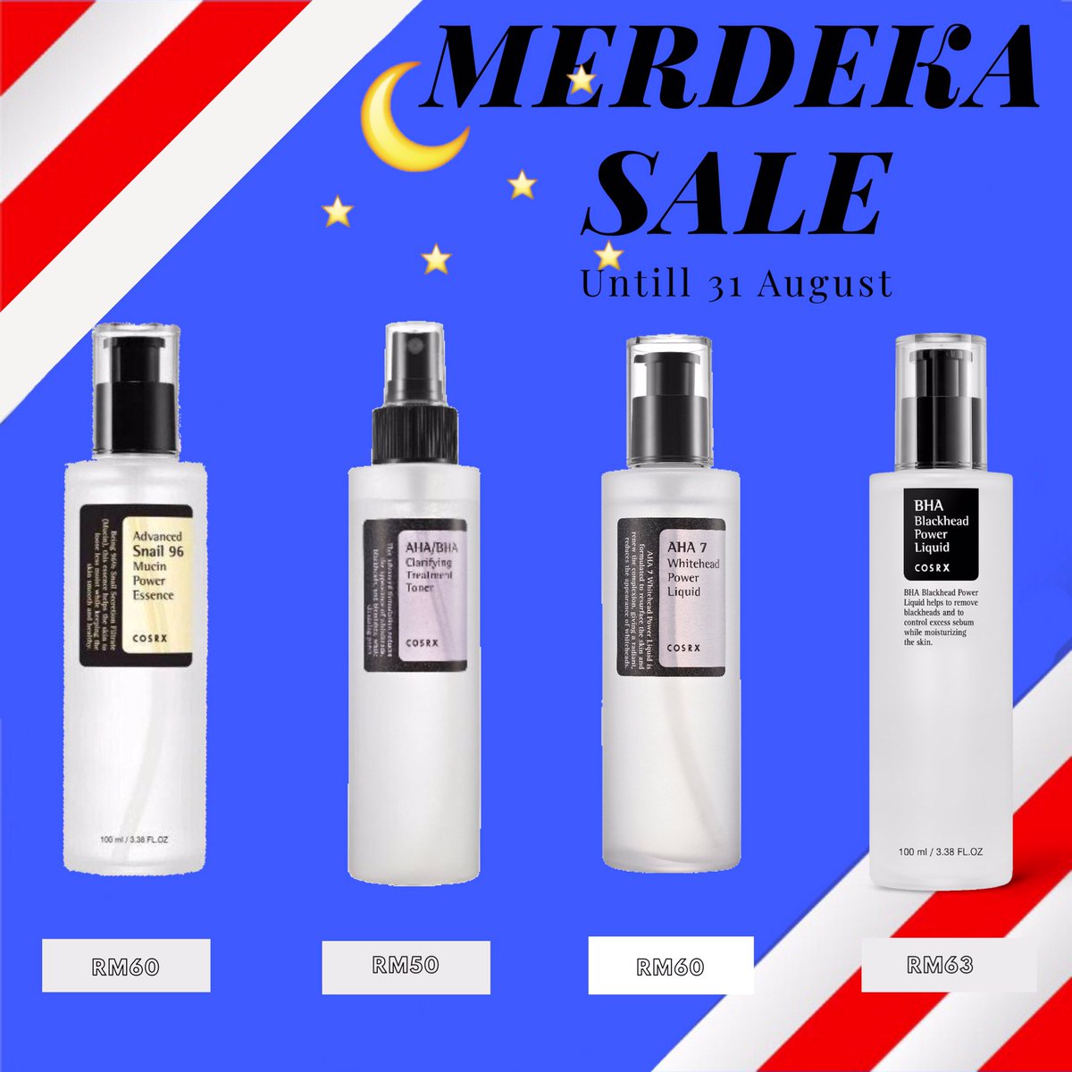 nikniks_'s tweet photo. Independence Day is coming 🇲🇾 Guess what? Its time for Merdeka Sale 🥳

All your fav items! This promo will end at 31st August so grab yours now!!

RT for my small business 🤍 Thank you in advance for those yg support 🥺 💞

Whatsapp to purchase : https://t.co/SbMlTsGMwL https://t.co/XmVTvWpkS1
