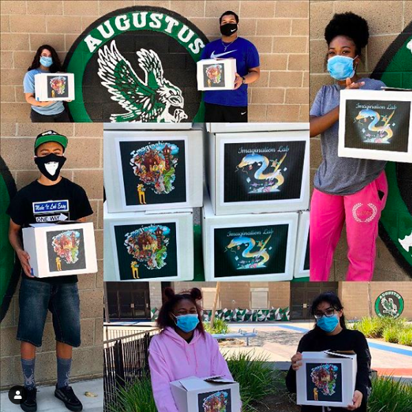 cdagsLA's tweet photo. Today #ImaginationLab Design Studio Interns picked up their IML Kits! Whatโs in the kits? Materials curated by our Designer-in-Residence personalized for each student to kickstart their design work during distance learning. We canโt wait to see what they create! #GameChangers https://t.co/gYjO0mt0jI