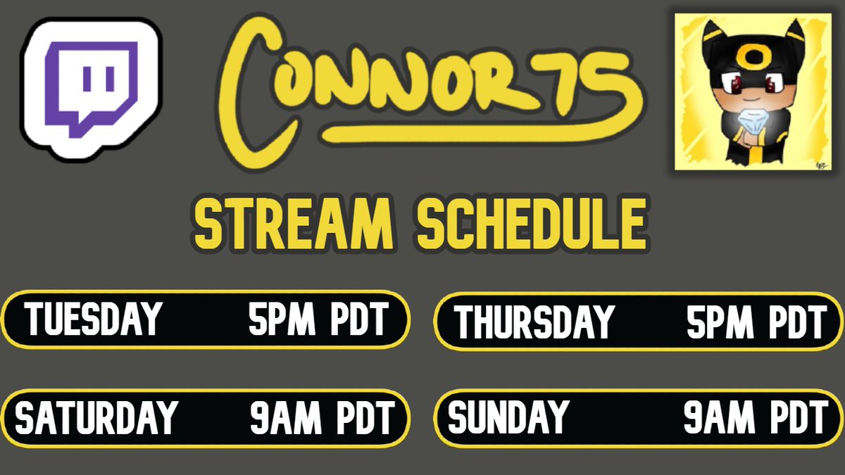 _Connor75's tweet image. Let's see how long this schedule lasts

Twitch: twitch.tv/connor75
Discord: discord.gg/connor75
Youtube: youtube.com/connor75
Snapchat: snapchat.com/add/professorg…