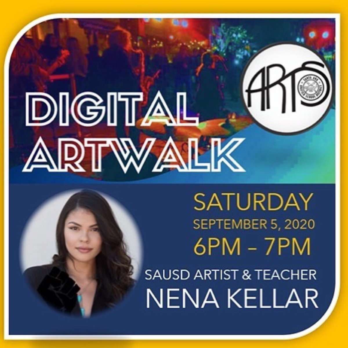 #sausdartsforward segment of #dtsantaana #artwalk September 5. SAUSD artists tell their stories about #createathome. #creativityisnotoptional #santaanausd #bettertogether #artmatters #sausdforward #extraordinaryteachingextraordinarytimes #extraordinarysausdartists #ocarts4all