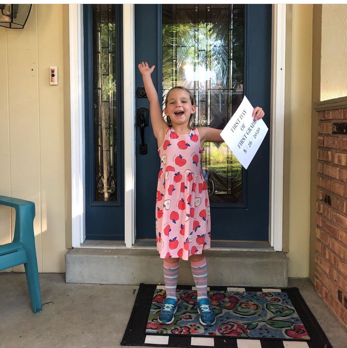 drmiser's tweet image. An example of what millions will experience this school year.  My granddaughter’s anticipation of her first day of first grade, quickly followed by virtual reality. 🤣