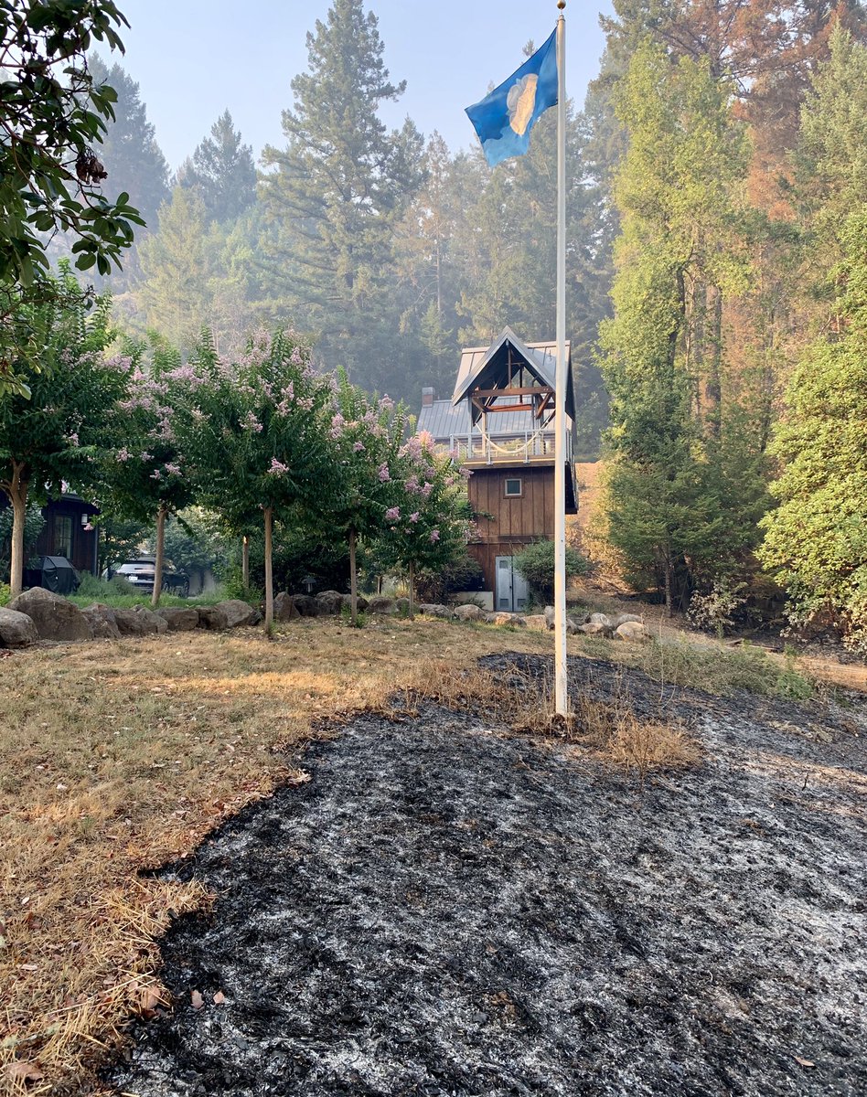 2nd largest fire in California history. Reaches the flag of Yorkshire. Extinguishes itself. Saves house. #WalbridgeFire #MOT