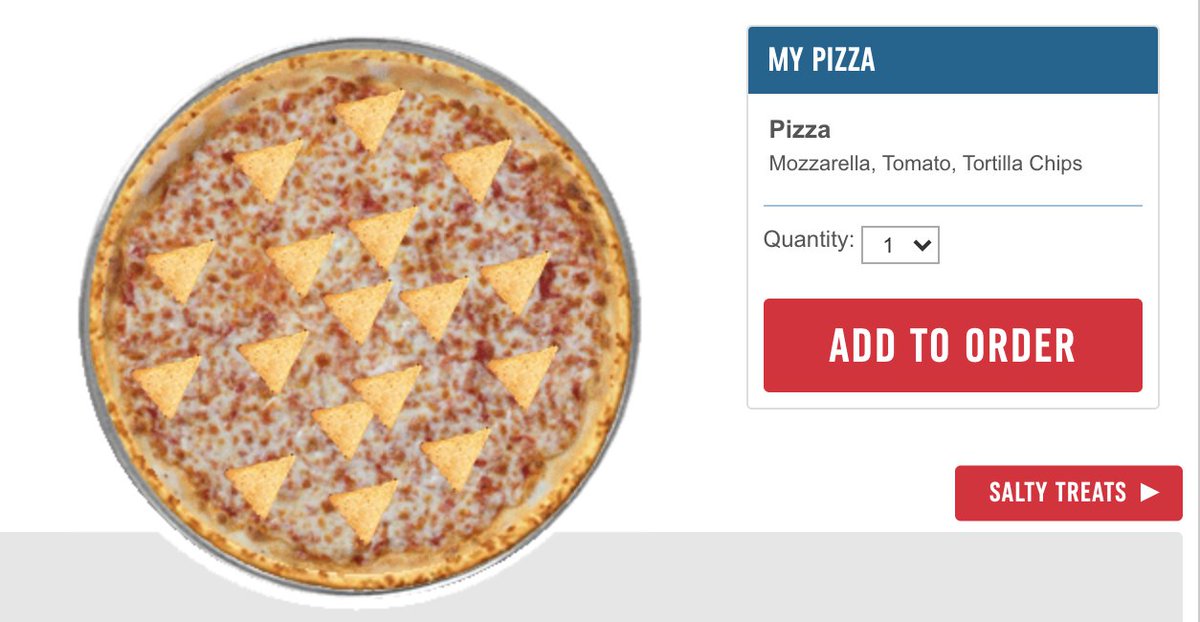 When you check the box...yellow triangles appear on your CGI pizza.