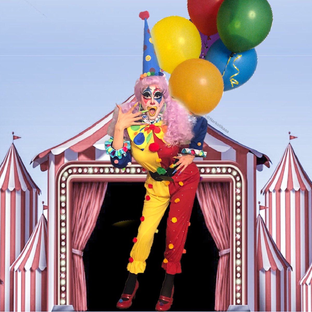 Episode 7: Clownin’ Around SECOND WIN IN A ROW! My second favorite DSD look, it’s totally me. Just clown fantasy world vibes, I rhinestoned everything, added pompoms, made/painted my hat, made ruffled collar/cuffs, custom nails, everything This is me at all times btw 