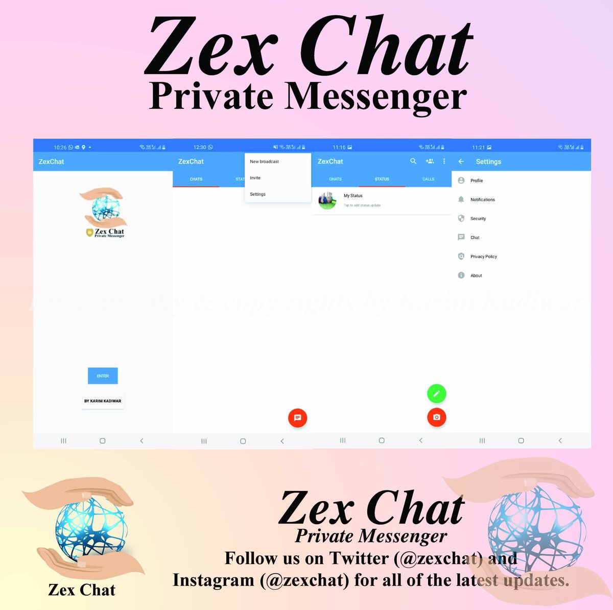 Zex Chat Private Messenger
Say Hi to privacy with Zex Chat...
#zex #zexchat #thesmsgatway #kadiwarkarim #buzzkarim #chat