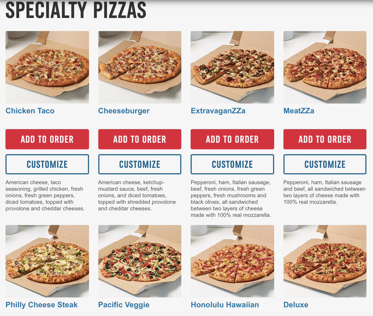 Let's say I'm feeling uninspired and want to order one of Italian Domino's specialty pizzas. They look similar to the American offerings, no?But I think what's great about Italian Domino's is that all of their specialty pizzas appear to be called "LEGEND"...for some reason.