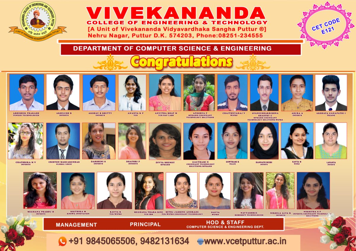 Ashley_D007's tweet photo. Congratulations #placements #ComputerScienceEngineering #vcetputtur https://t.co/cWaFgsoC6p