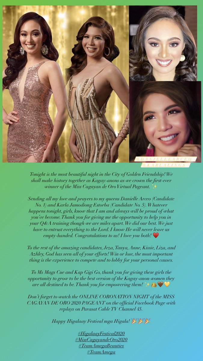 ceejay_eic's tweet photo. Tonight is the night! ✨👑🤎💛

Break a leg, Danielle &amp; Karla! 

#TeamAmegaBeauties
#TeamAmega
#HomeToBeautyQueens https://t.co/a7Lh09pNeg