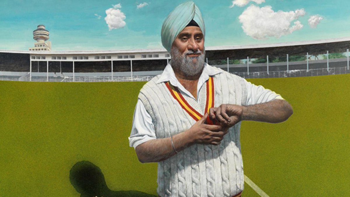 On the other hand, Mr Bedi, didn't wear the India sweater and hence was given an MCC sweater by the authorities for the portrait. The stadium that is showcased in the background is the Brabourne Stadium in Mumbai. (3/n)