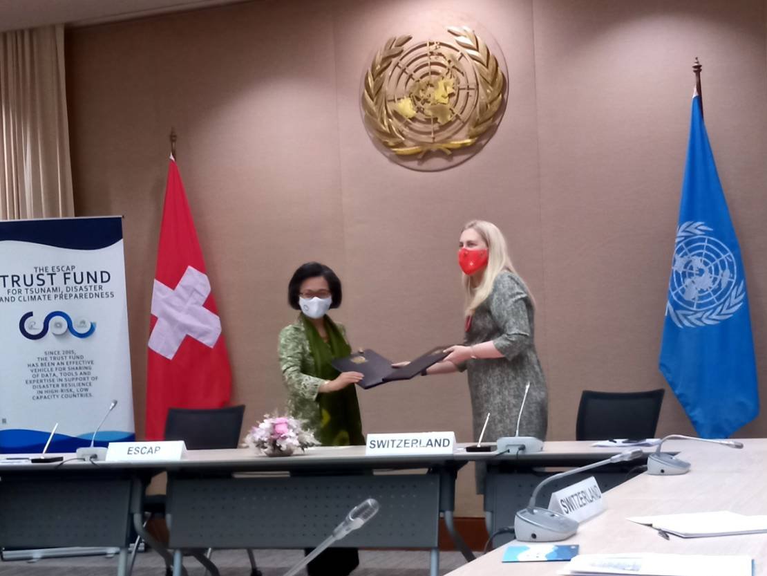 Thank you @SwissMFA for the contribution to the @UNESCAP #TrustFund for #Tsunami, #Disaster & #ClimatePreparedness and warmest welcome @SwissAmbTHA to the #AdvisoryCouncil of the Fund.