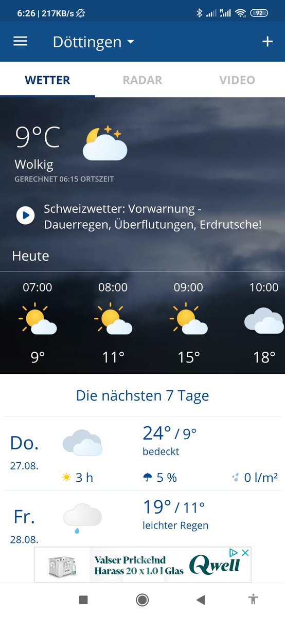 Die erste Nacht seit Langem die mal einstellige Temperaturen hat....der Herbst kommt langsam