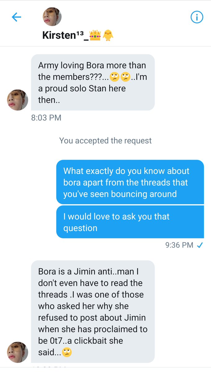 WARNING  DO NOT GO HARASS THE SOLO STAN, IGNORE AND IF YOU WANT YOU CAN BLOCK BUT DONT ENGAGE AND OR HARASS THEM. without further ado I give you     ARMY VS SOLO STAN AKA IN THE ABSENCE OF A BRAINOur stan slid into my DM like so and in the me fashion I had to  