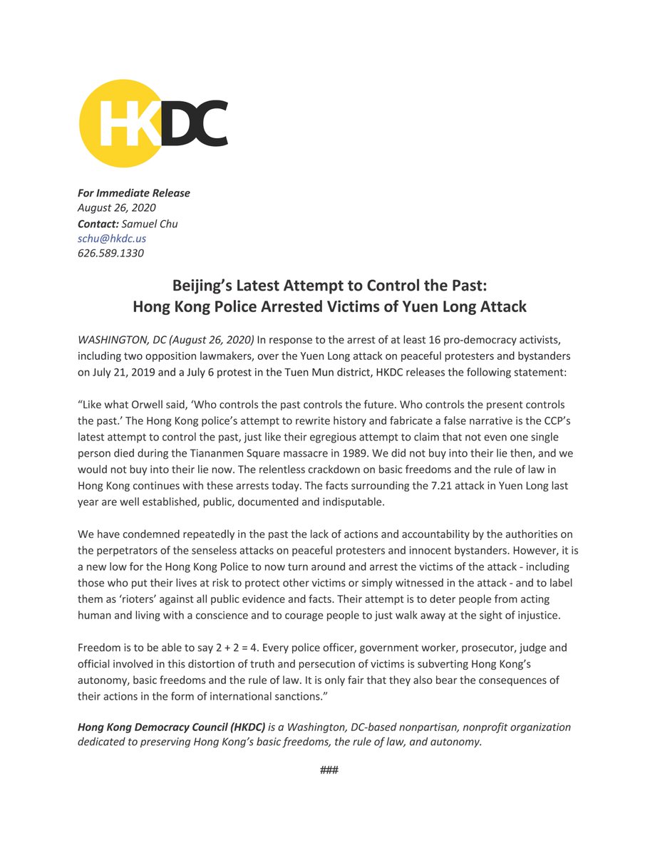 Hong Kong Democracy Council tweet media