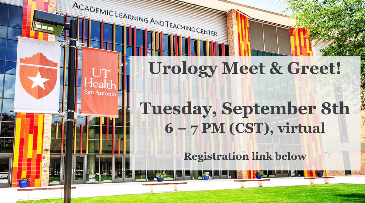UT Health SA Uro (@uthsauro) on Twitter photo Urology applicants!
Mark your calendars and join our RESIDENTS for a virtual meet & greet on Tuesday, September 8th 6-7pm CST
Sign up at this link: forms.gle/yDJEuHBBYjpVsJ…
We can't wait to see you! <a href="/UrologyList/">#StreamTeam</a> <a href="/Uro_Res/">The Urology Applicant ⚕</a> <a href="/UroResidency/">UroResidency</a> Urology applicants!
Mark your calendars and join our RESIDENTS for a virtual meet & greet on Tuesday, September 8th 6-7pm CST
Sign up at this link: forms.gle/yDJEuHBBYjpVsJ…
We can't wait to see you! <a href="/UrologyList/">#StreamTeam</a> <a href="/Uro_Res/">The Urology Applicant ⚕</a> <a href="/UroResidency/">UroResidency</a>