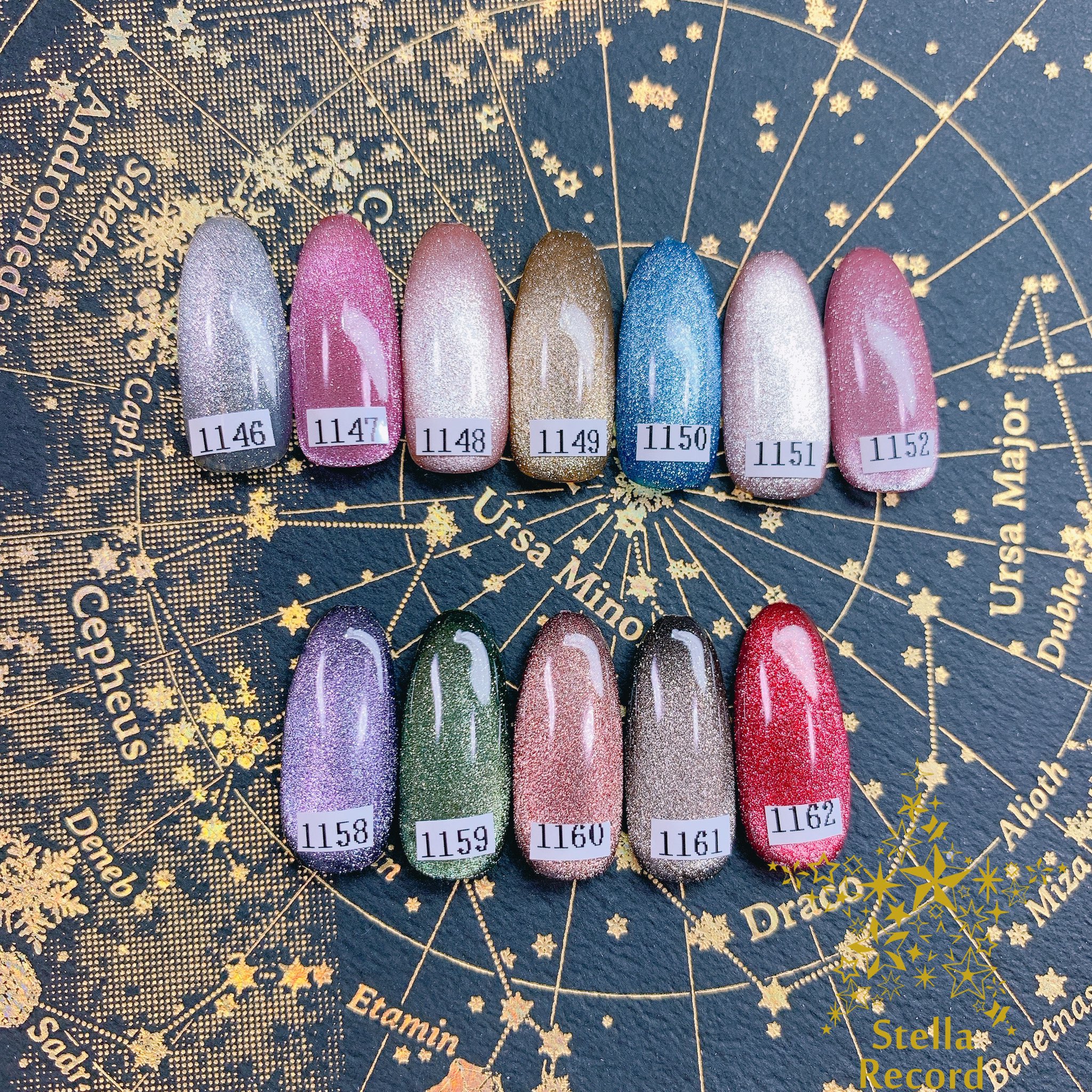 Nail Salon Stella Record 秋冬カラーの新色スターギャラクシージェルを入荷しました 紫 緑 茶 黒 赤 ヲタク絶対好きな色だと思って入手しました ๑و W و 話題のスターギャラクシージェルを 推しモチーフネイル使ってほしい とリクエスト