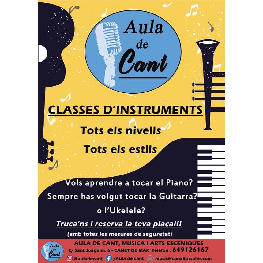 Classes d'instrument, truca i t'informarem!!
#nodeixemqueparilamusica
#escolademusica #clasesdepiano #guitarra #violi #ukelele #music #maresme #canetdemar #mataro
