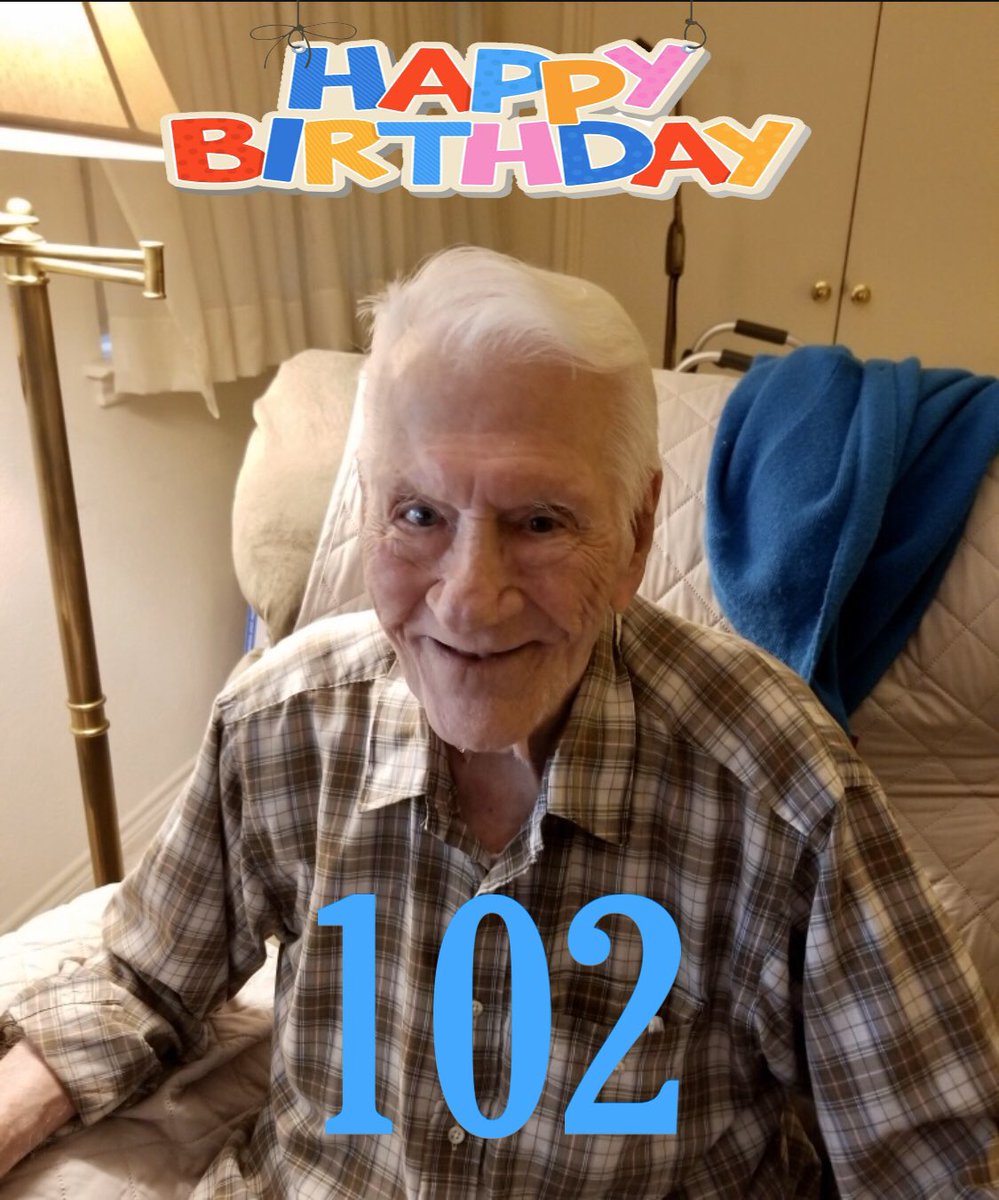 My dad, a WWII vet, turns 102 today. He has seen so many changes in this world. I think his secret to longevity is gratitude. He’s always so thankful for everything. Please help me wish him 🎂HAPPY 102nd BIRTHDAY🎂by giving this a like and please retweet! He’ll be so tickled.