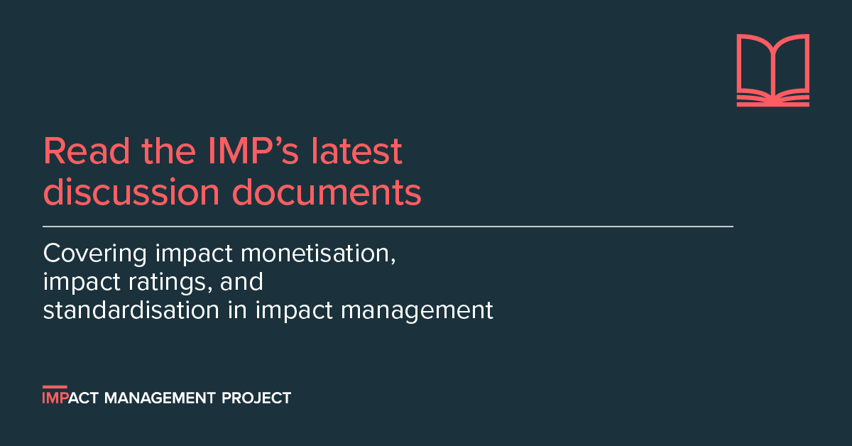 Our partner <a href="/impmgmt/">Impact Management Project</a> has published three new discussion documents that look at impact monetisation, impact ratings and standardisation - useful resources for practitioners who want to learn more about these concepts how best to put them into practice impactmanagementproject.com/emerging-conse…