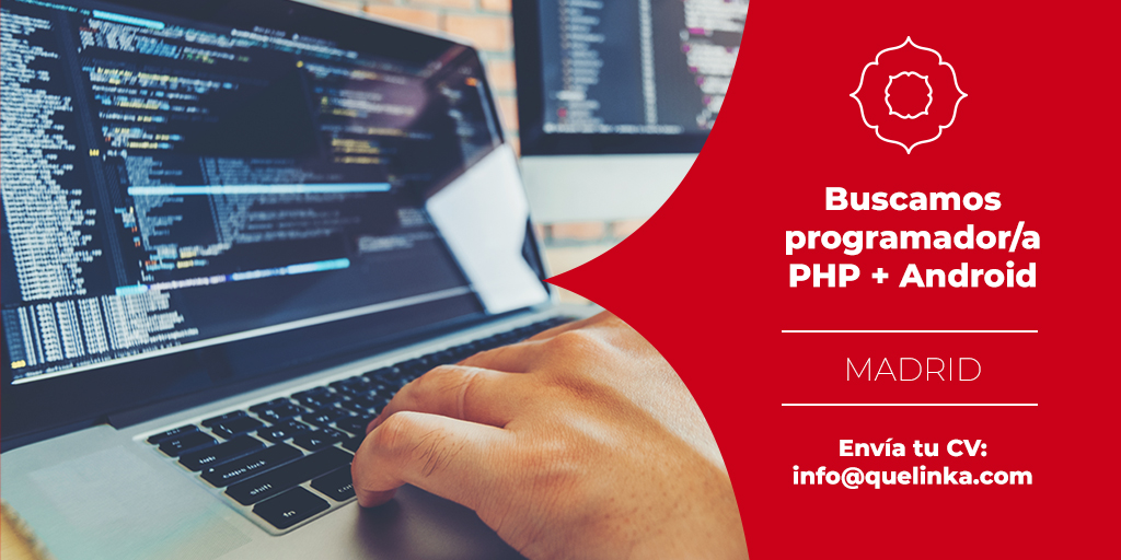 quelinka's tweet image. 📢 ¡SEGUIMOS CRECIENDO! Buscamos programador/a PHP + Android para nuestra sede de Madrid.
¿Interesado? 📩 CV: info@quelinka.com
¿Conoces a alguien que pueda estarlo? 🔁 Haz RT
#Empleo #ProgramadorPHP #ProgramadorAndroid