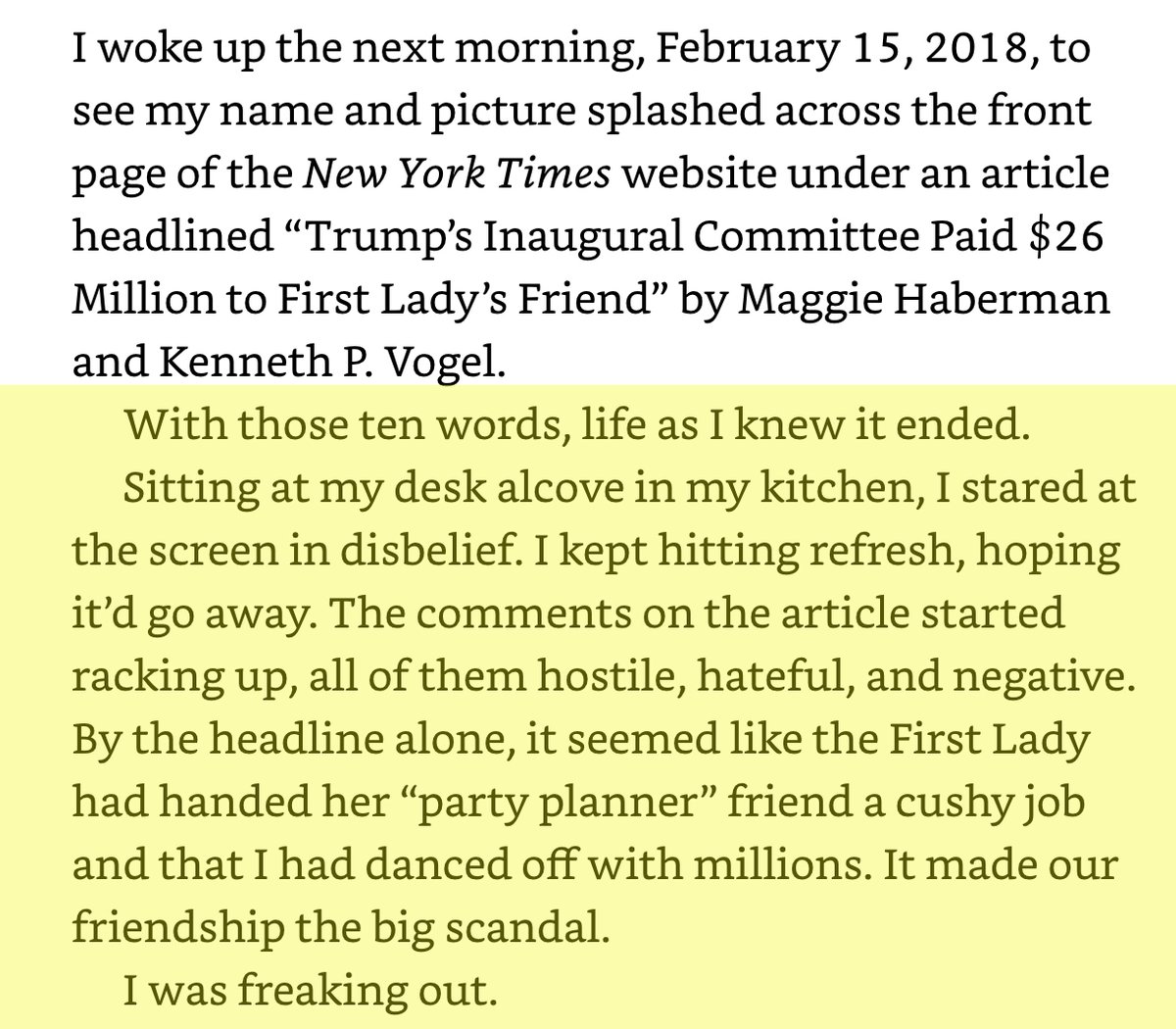 11/ The next morning, she awoke to find her name and picture splashed across the New York Times Stephanie begged Melania to clear her name and tell the truth. Melania refused. (Melania did advise Stephanie to get a lawyer because Stephanie had “done nothing wrong.”)