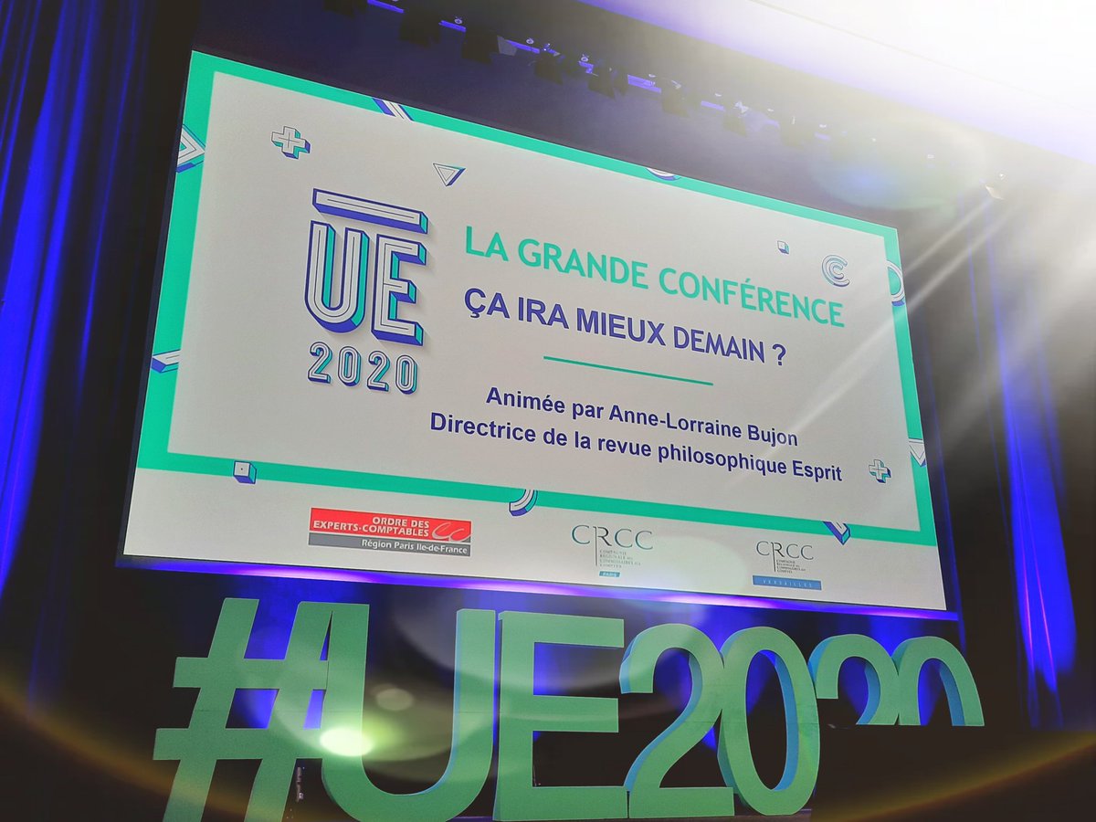 La Grande conférence des #UE2020 interroge le futur : 'Ça ira mieux demain ?'. Starring @AnaisGeorgy Cécile Laisney @AlimAvenir @monteil_cecile @JVPlace Agnès Verdier-Moligné @iFRAP @Philibarr. Animé par @Annel_Bujon @RevueEsprit