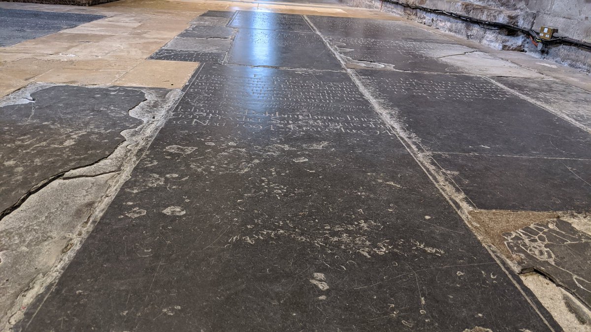 The floor is absolutely covered in memorials. Most are still fairly readable - others have been utterly worn away.