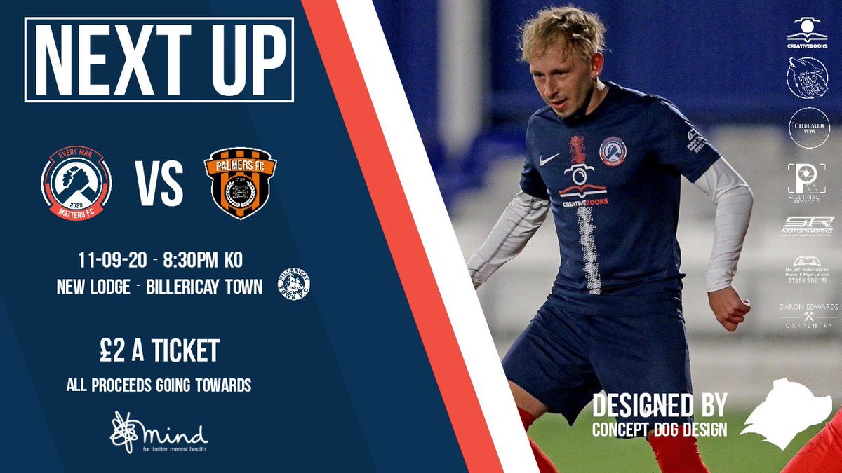 FC_EMM's tweet photo. 🚨Game Day 3 ...... 🚨

🆚: @PalmersFC 
📆: 11/09/20
⏰: 20:30 Kick Off
📍: Billericay Town FC, New Lodge (@BTFC )

£2 for spectators, 
Bar Open #EveryManMatters #CommunityClub https://t.co/PeW8IJsp8K