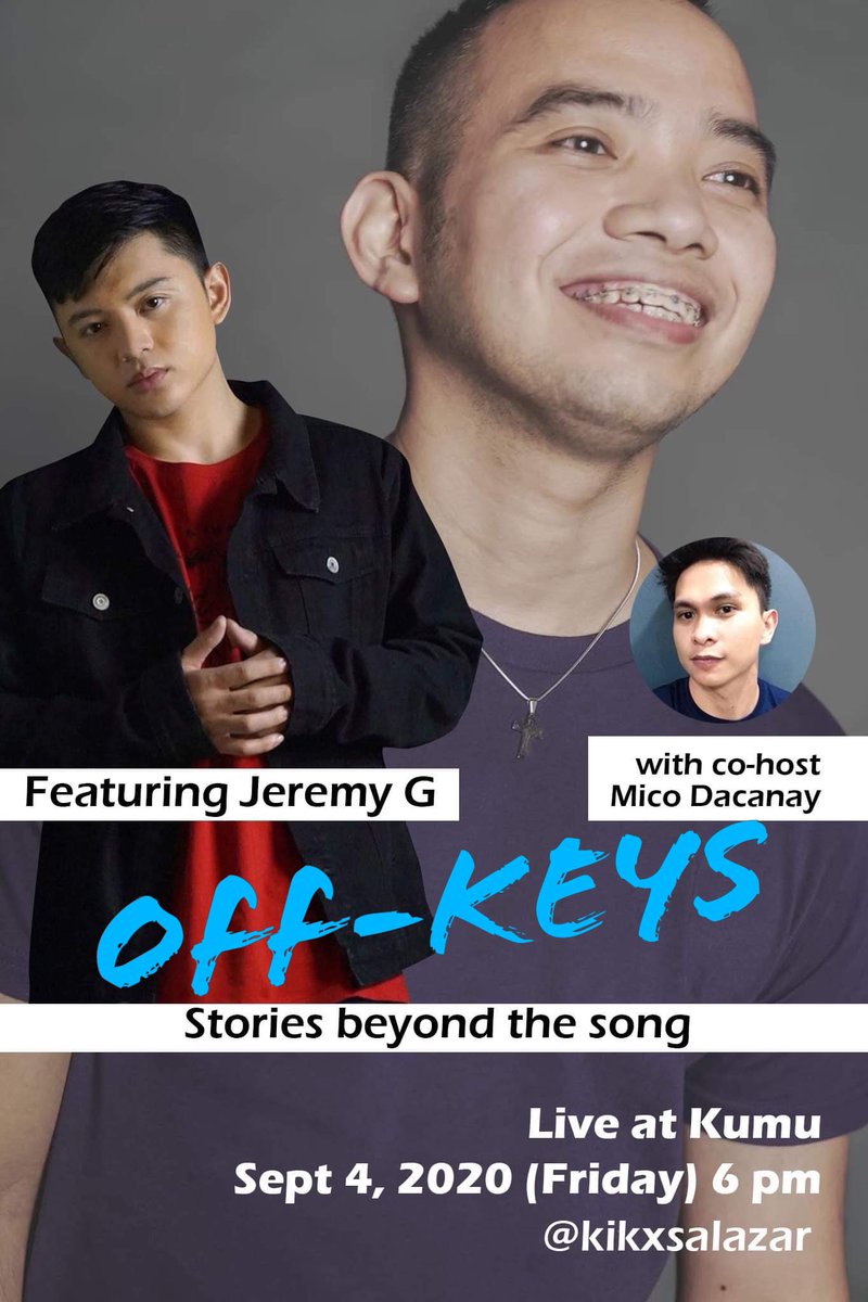 kikxsalazar's tweet photo. #OffKeys ep 1 with @imjeremyg tomorrow 6 pm at #kumuPh...
co-hosted with @MikoDacanay https://t.co/ZgPjQYidul