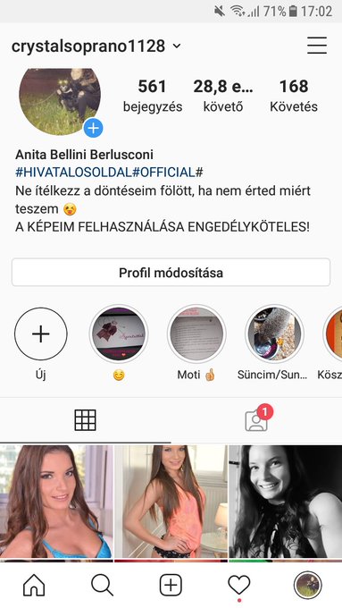 Ez a hivatalos instagramom: crystalsoprano1128 ! Itt v&aacute;laszolok privi &uuml;zikre is ahogy van időm. Talival