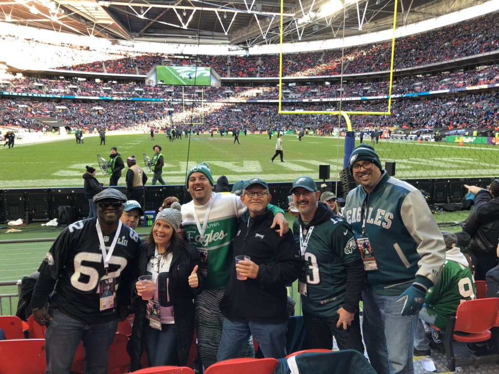 greenlegion's tweet photo. #tbt Pregame on our #LondonCalling2018 INVASION before the Birds beat the Jags!!

What a week, can’t wait to go back!!

GO BIRDS!

#FlyEaglesFly https://t.co/hrBY3JTWup