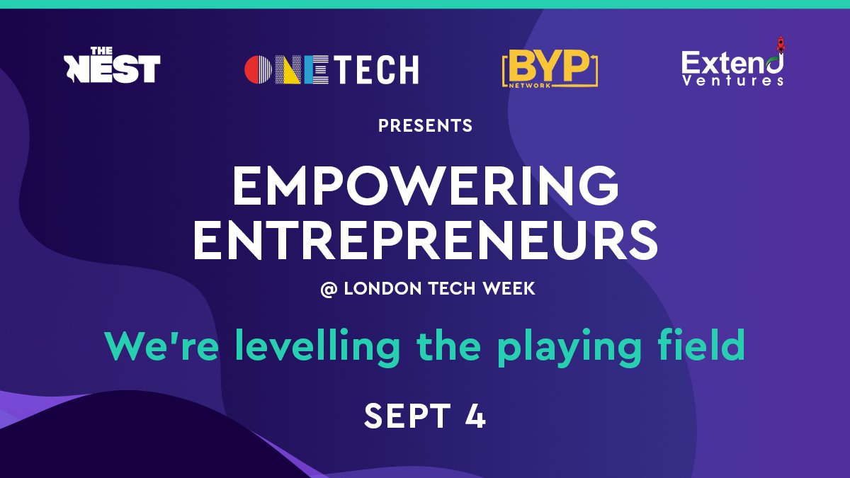 Our friends from <a href="/nestforfounders/">The Nest for Founders</a>  are holding an event tomorrow (4th September) as part of London Tech Week, on levelling the playing field and making the startup ecosystem more inclusive. 
It's free to attend, sign up here: ow.ly/D7gc50Bh5mb