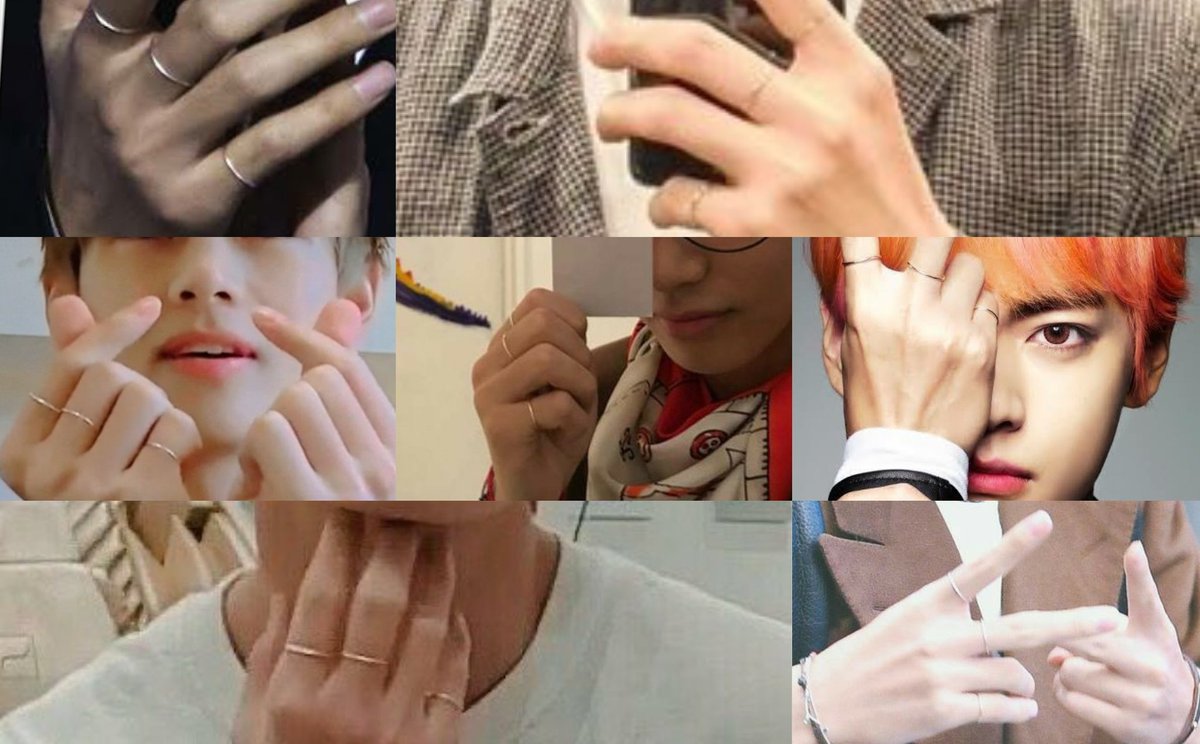 the mysterious ringsThis been a mystery since taehyung started wearing these rings many were talking about the empty ring finger that tae kept empty for years...this year taehyung started wearing it on his ring along with jungkook.....